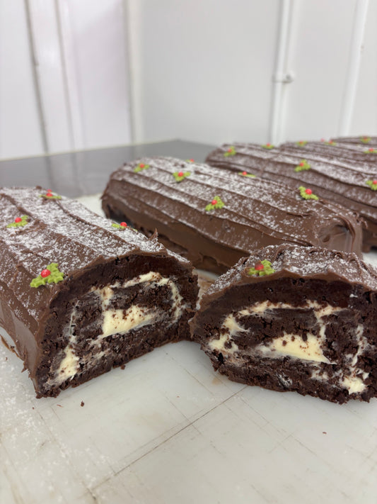 White Chocolate Yule log Brownie